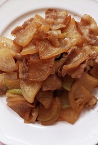 豚バラ肉と大根の生姜炒め