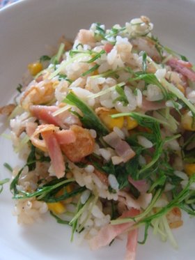 ■水菜で炒飯■