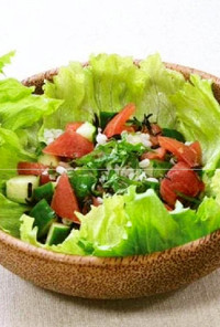 ひじきともち麦の野菜サラダ