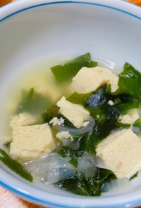 手作り高野豆腐のわかめスープ