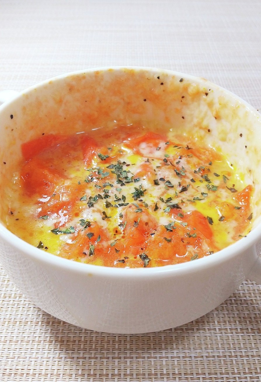 朝食ランチ☆レンジ3分チーズトマトスープの画像