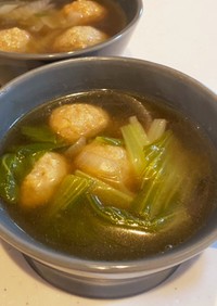 簡単♡チンゲンサイと肉団子の中華スープ