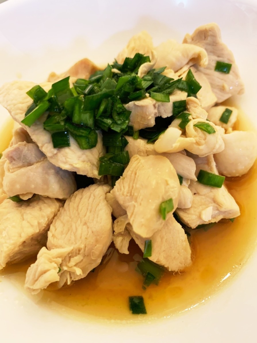 鶏胸肉の中華風ニラ和えの画像
