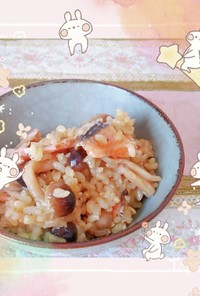 【土鍋】鮭ときのこの炊き込みご飯