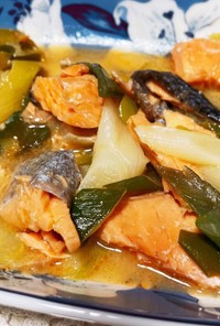 志麻さんレシピ「ねぎと鮭の蒸し焼き」