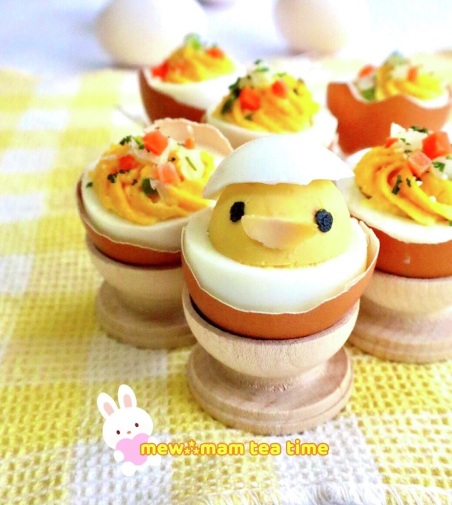 カラフルなデビルドエッグのレシピ