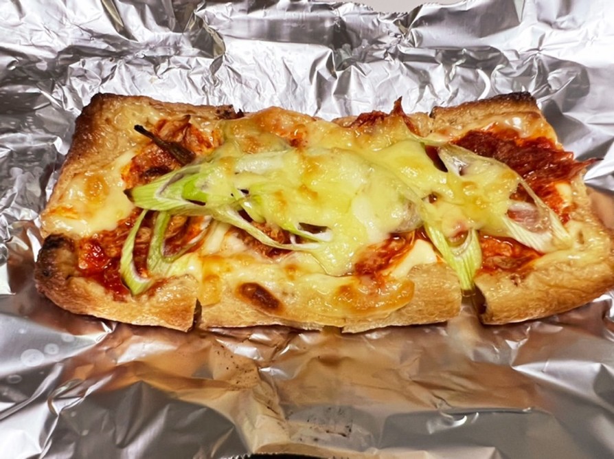 油揚げのおつまみキムチpizzaの画像