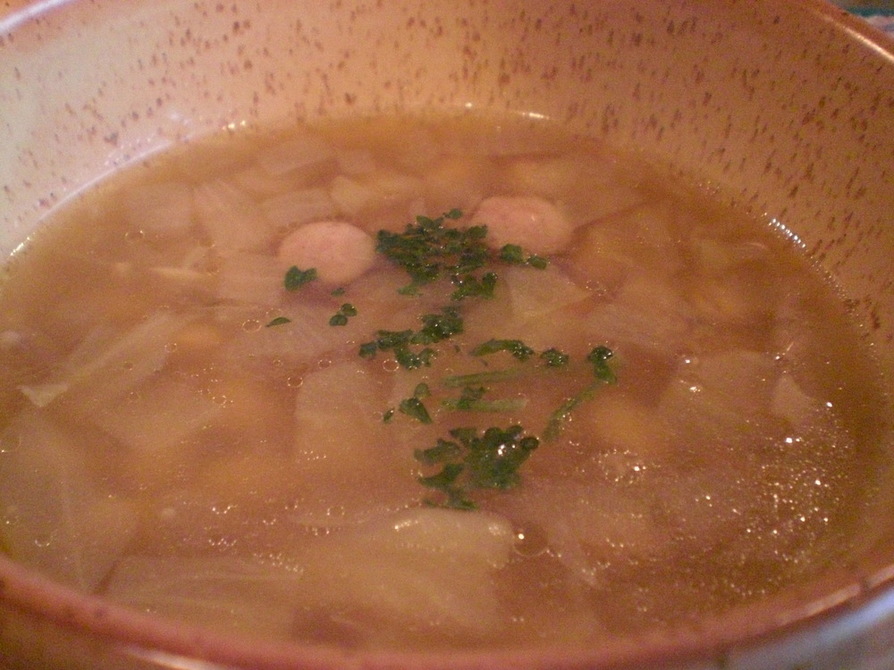 大豆のコンソメスープの画像