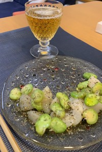 ホタテとそら豆のカルパッチョ