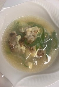 簡単美味しいヤゲン軟骨のたまごスープ