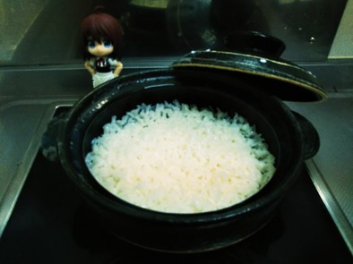 電子レンジと土鍋で炊飯（一合）の写真