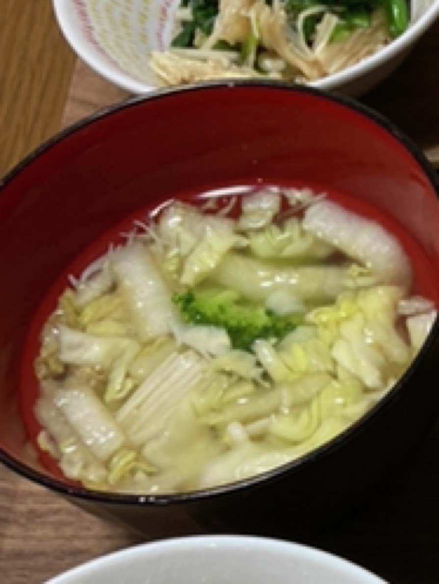 肉なし白菜とブロッコリーのコンソメスープの画像
