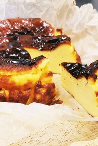 簡単　バスク風チーズケーキ　プリン風味　