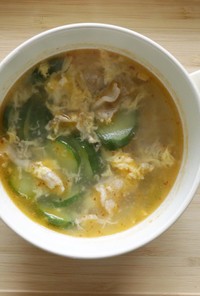 きゅうりと豚肉の中華スープ