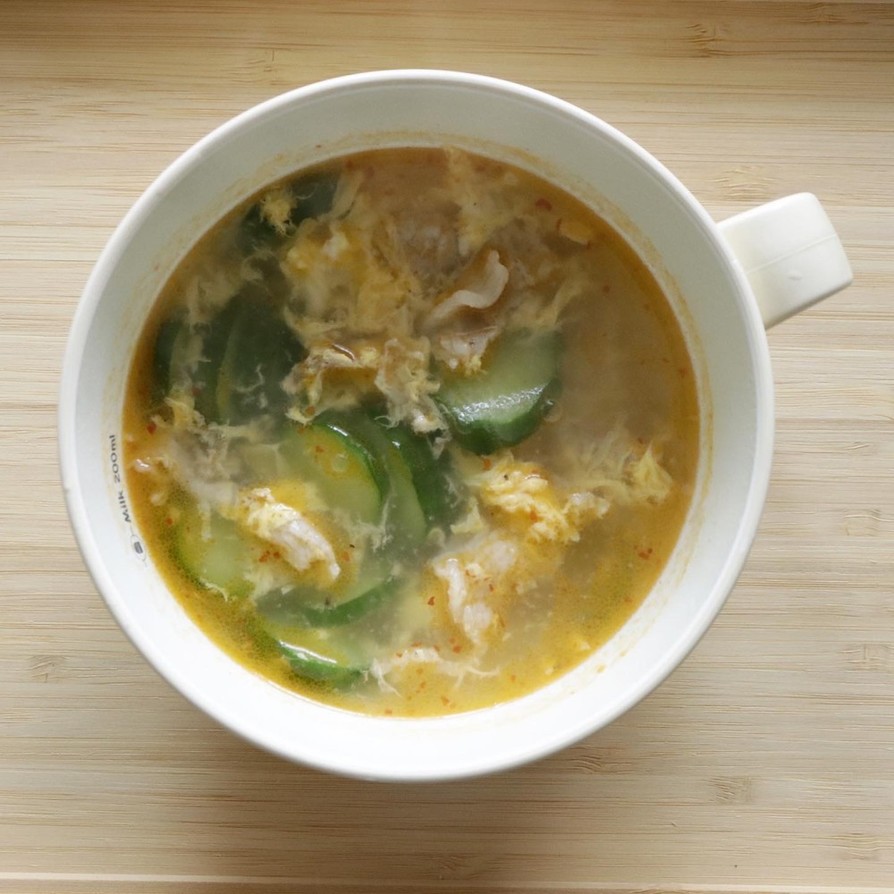 きゅうりと豚肉の中華スープの画像