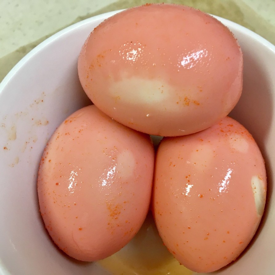 「キムチ煮玉子」の画像