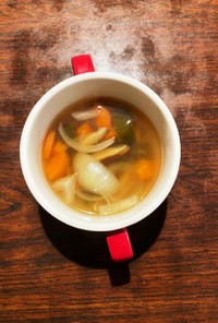 出汁昆布ときのこ根菜中華スープ