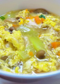 ササミと野菜の卵スープ