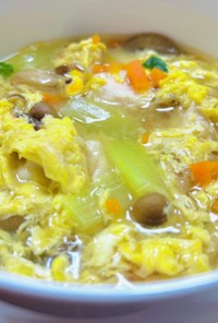 ササミと野菜の卵スープ