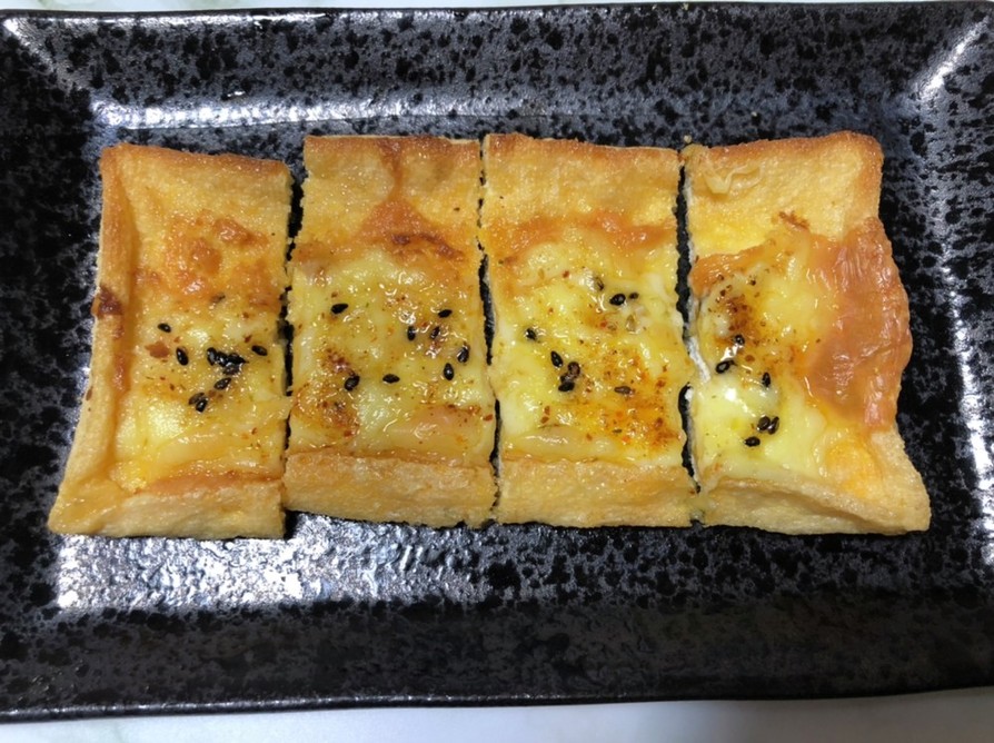 トースターで☆油揚げの七味マヨネーズ焼きの画像