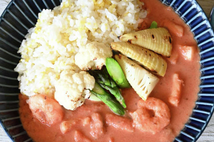 春野菜とシーフードのピンクスパイスカレー レシピ 作り方 By Akkey Y クックパッド 簡単おいしいみんなのレシピが376万品