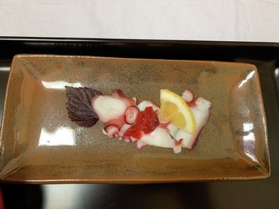 タコの昆布締め梅酢和えの写真