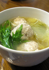 味噌つくねの白菜スープ