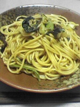 佃煮で醤油パスタ