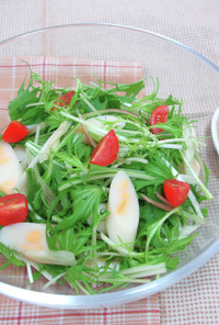 チーかまと水菜のサラダ