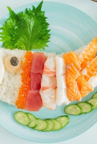 こどもの日に♡巨大こいのぼりちらし寿司