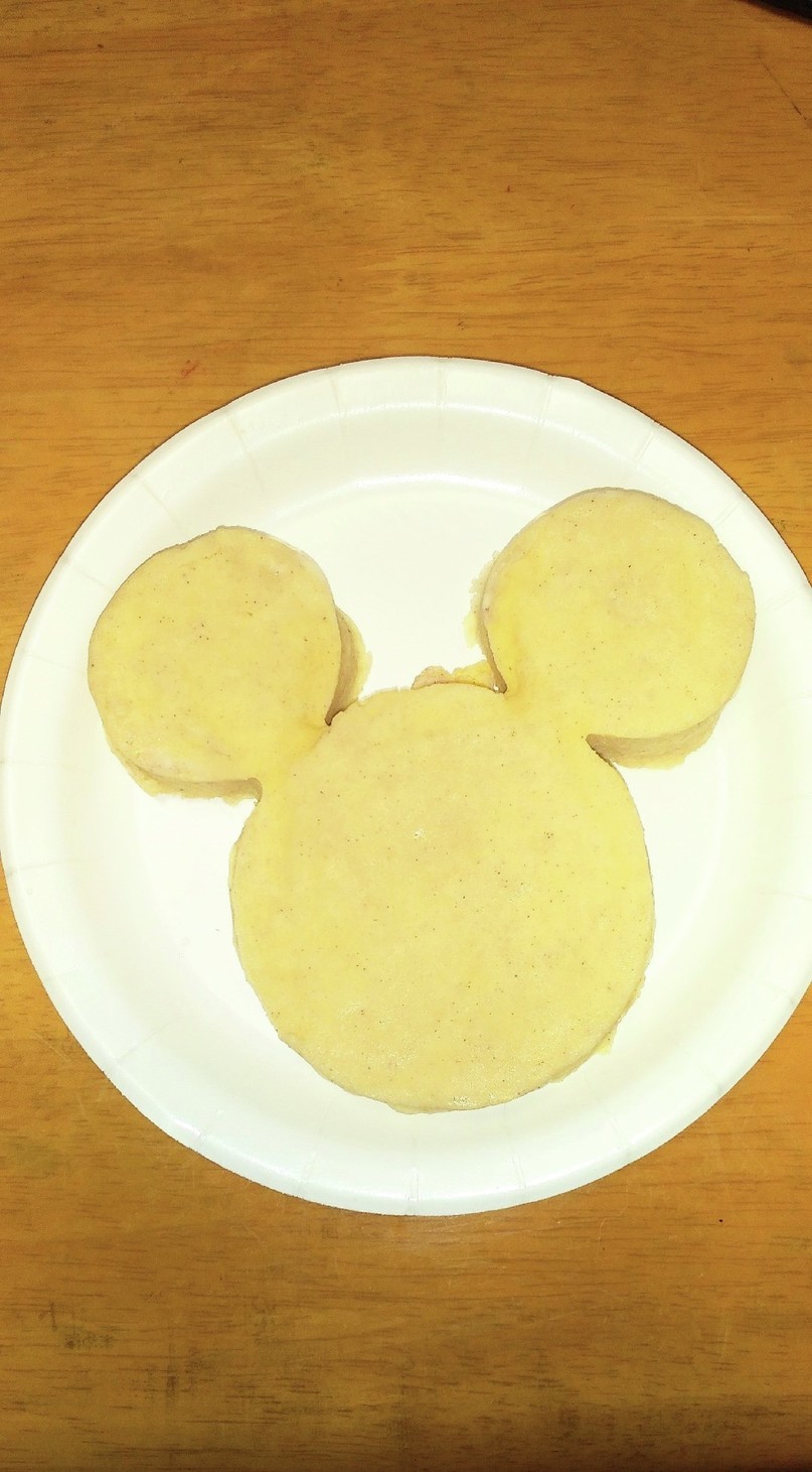 ミッキーマウスのプロテイン蒸しパンの画像