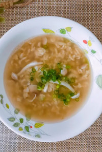 和風きのこスープで食べるオートミールご飯