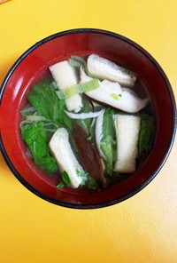 レタスと椎茸の減塩味噌汁