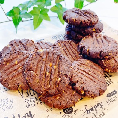 オートミールと米粉のチョコクッキーの写真