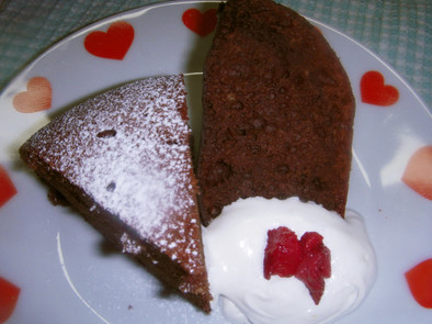 S炊飯器でケーキ（チョコレートケーキ）の写真