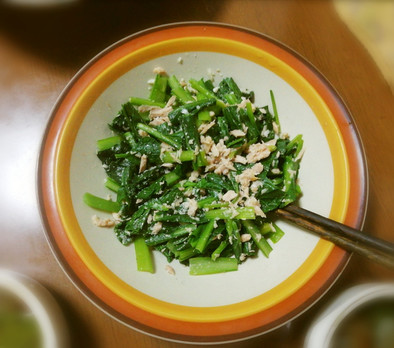 小松菜とツナの洋風サラダの写真