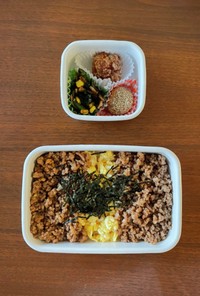 中学生野球弁当48｜そぼろ丼