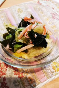 簡単副菜♪レタスとわかめの中華風サラダ