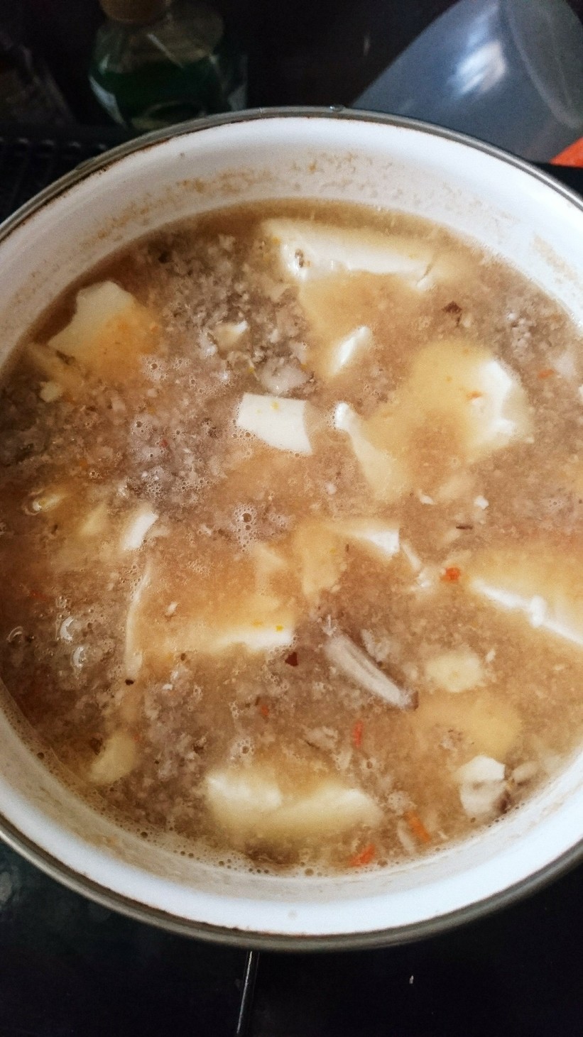 椎茸と人参のピューレ納豆のお味噌汁の画像