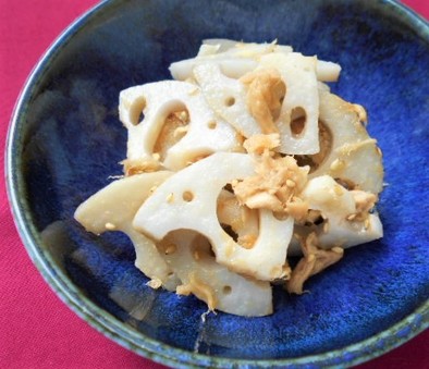 【噛むカム】レンコンのツナマヨ炒めの写真