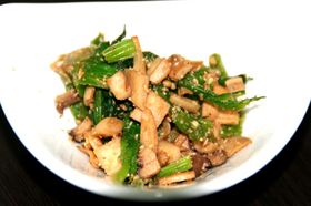 かりかりエリンギとほうれん草のゴマ和え