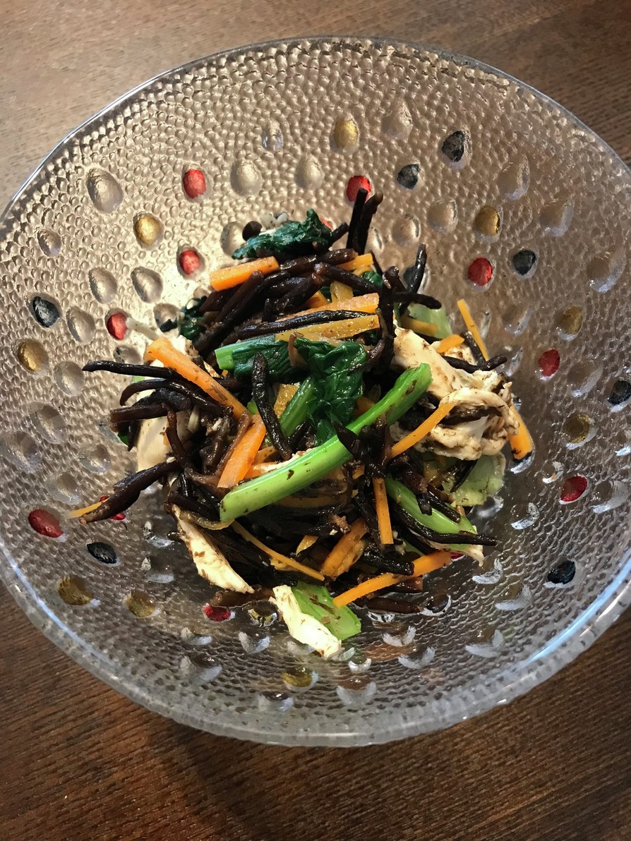 小松菜とひじき 、ささみのあっさりサラダの画像