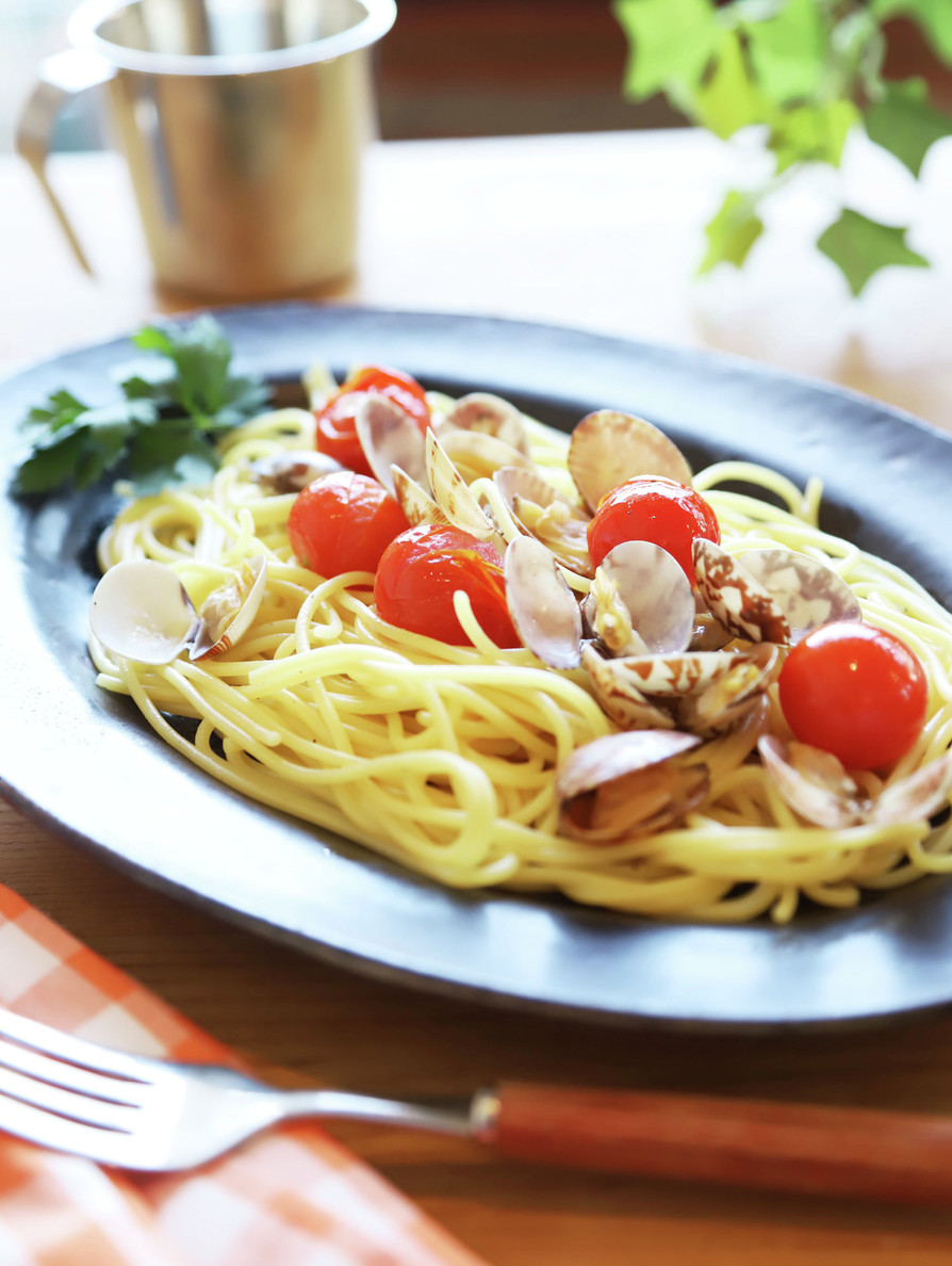 ミニトマトとあさりのスパゲッティの画像
