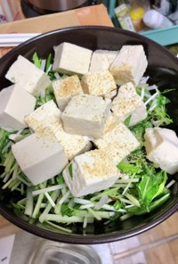 木綿豆腐と塩昆布のサラダ