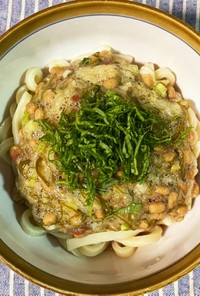 梅めかぶおろし納豆うどん