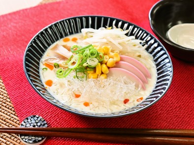 プチ！プチ！海藻麺で豆乳冷やしラーメン風の写真