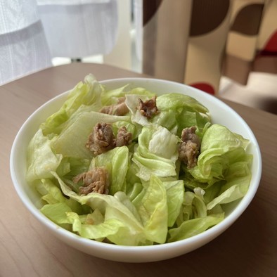 レタスと豚肉の和風サラダの写真