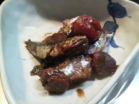 簡単☆鰯の甘露煮☆圧力鍋☆梅
