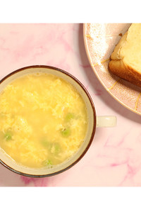 白だしで作る｜卵＆豆のスープ