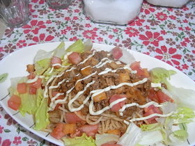 タコライスならぬ、タコパスタ♪
